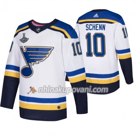St. Louis Blues Dresy Brayden Schenn 10 Adidas 2019 Stanley Cup Champions Bílá Authentic - Pánské St. Louis Blues Dresy Brayden Schenn 10 Adidas 2019 Stanley Cup Champions Bílá Authentic - Pánské